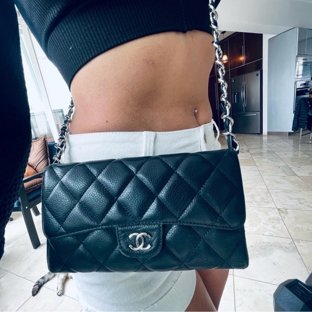 24 hr sale Chanel  Lambskin Classic Flap Wallet with coa box unbranded chain - Picture 12 of 14
